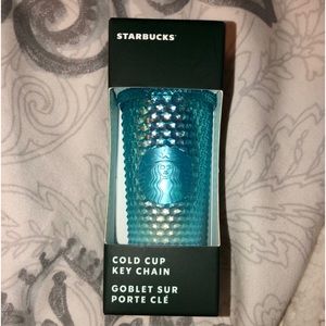 Starbucks 2023 Gradient Glacier Blue Studded Bling Tumbler Cup Key Chain